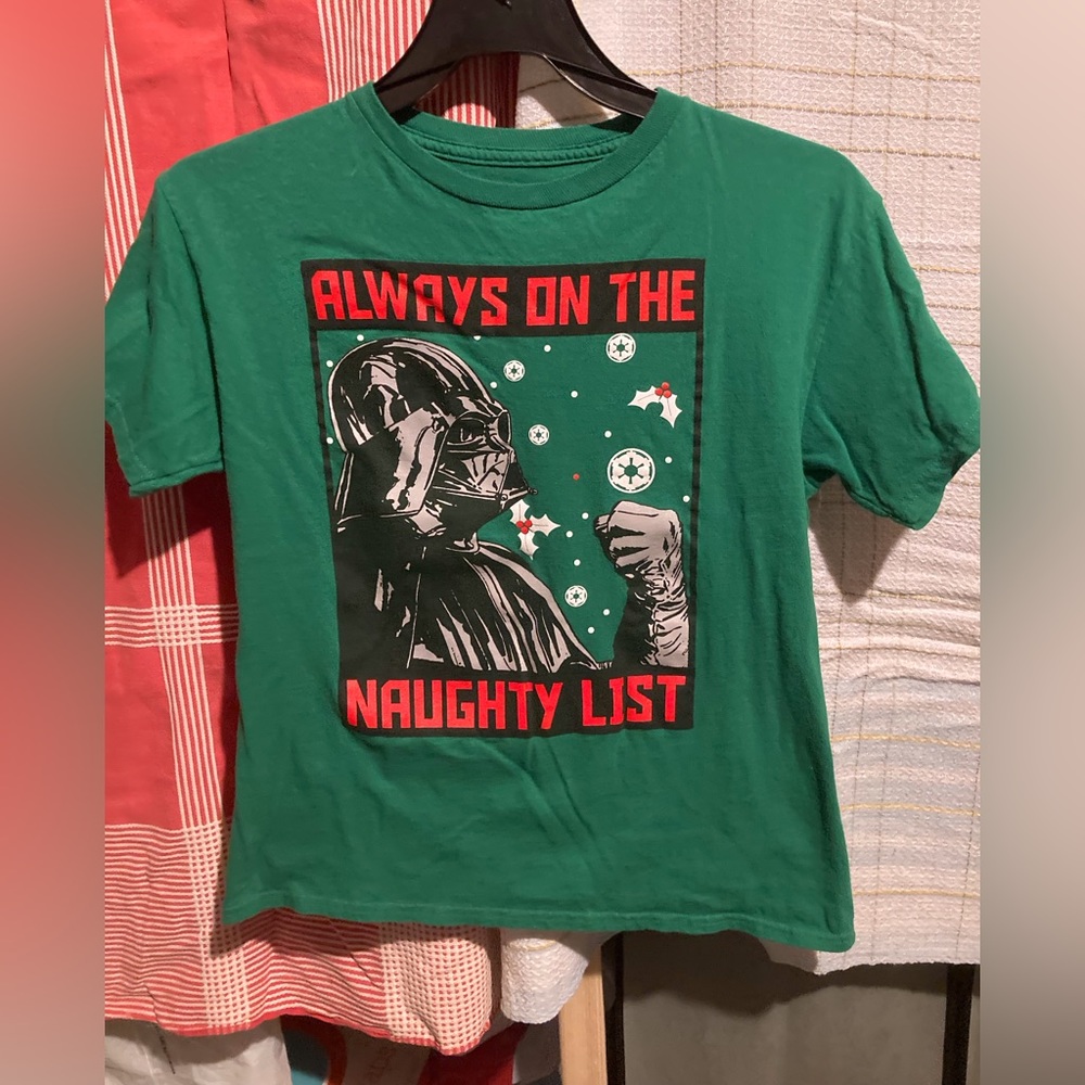 Star Wars Darth Vader Christmas Shirt T-Shirt  Medium Boys Naughty